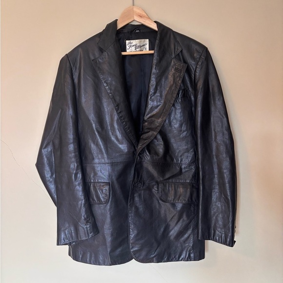 Tony Alamo Vintage 80s Leather Blazer Jacket - Picture 2 of 5